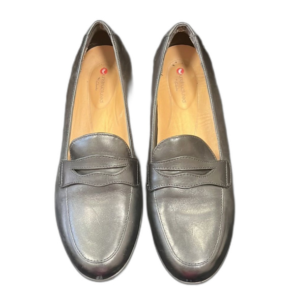 Unstructured Clarks loafers black mock penny loafer size 7 - Picture 6 of 8
